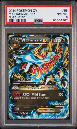 2014 POKEMON XY FLASHFIRE #69 M CHARIZARD EX PSA 8 - Image 1