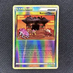 Pokemon TCG Undaunted Burned Tower 71/90 Reverse Holo LP - Image 1