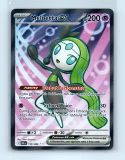 Pokemon tcg SV: Black Bolt Meloetta ex Near Mint or Better - Image 1