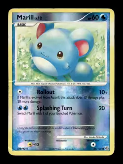 MARILL 88/130 C DIAMOND & PEARL POKEMON REVERSE HOLO DMG - Image 1