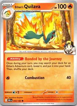 Ethan's Quilava 033/182 Common Destined Rivals Pokemon Near Mint - Image 1