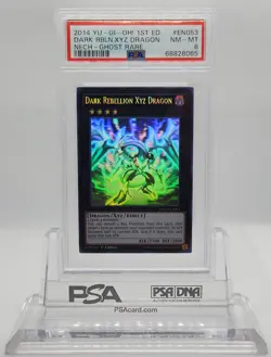 YUGIOH 1ST ED NECH-EN053 DARK REBELLION XYZ DRAGON GHOST PSA 8 NM-MINT #68828065 - Image 1