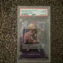 2025 ONE PIECE OP12-LEGACY OF THE MASTER TREASURE RARE VINSMOKE SANJI PSA 10 - Image 1