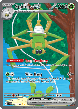 Pokemon Spidops ex 243/198 Scarlet & Violet SV01 Special Illustration Rare NM Ho - Image 1