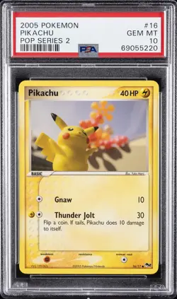 2005 POKEMON POP SERIES 2 #16 PIKACHU PSA 10 - Image 1