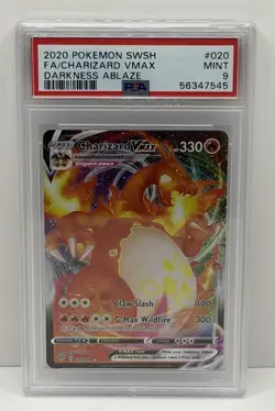 🔥2020 POKEMON Charizard Vmax SWORD & SHIELD DARKNESS ABLAZE #020 FA PSA 9!🔥 - Image 1
