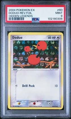 PSA 9 DODUO 60 EX HIDDEN LEGENDS REVERSE FOIL POKEMON MINT - Image 1