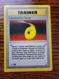 Devolution Spray 1st Edition Base Set 72/102 Pokemon TCG Regular Rare MP! - Image 1