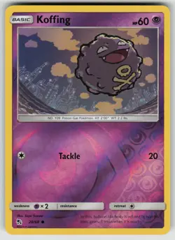 KOFFING 28/68 COMMON HIDDEN FATES POKEMON REVERSE HOLO NEAR MINT - Image 1