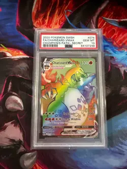 Charizard Vmax 074/073 Secret Rare Secret Champion's Path Pokemon English PSA 10 - Image 1