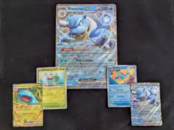 Pokemon 151 Blooming Waters Premium Collection - 5 Promo Cards & Jumbo Blastoise - Image 1