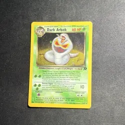 Pokemon Dark Arbok Rare SWIRL Holo 60HP Team Rocket 2/82 Wizards Eng Card 2000 - Image 1