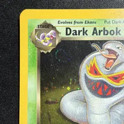 Pokemon Dark Arbok Rare SWIRL Holo 60HP Team Rocket 2/82 Wizards Eng Card 2000 - Image 3