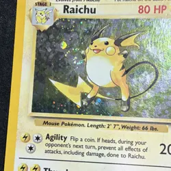 Wizards of the Coast Pokemon Raichu Holo Rare 80HP 16/130 Eng Card 2000 SWIRL - Image 2