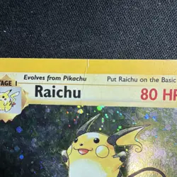 Wizards of the Coast Pokemon Raichu Holo Rare 80HP 16/130 Eng Card 2000 SWIRL - Image 3