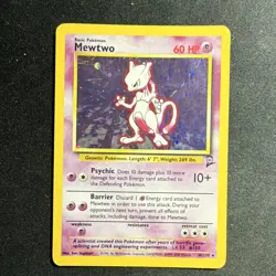 Pokemon Mewtwo Holo Rare 60HP Base Set 10/130 English Card 1999 - Image 1