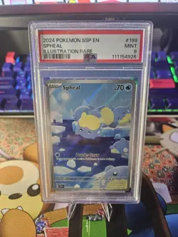SPHEAL 199/191 Illustration Rare 2024 Pokemon SSP EN Gem Mint 💎💎💎 PSA 9 - Image 1