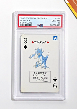 Pokemon PSA 10 Golduck #055 9 Of Clubs Green Playing Card Poker 1996 Japanese - Image 1