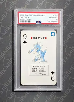 Pokemon PSA 10 Golduck #055 9 Of Clubs Green Playing Card Poker 1996 Japanese - Image 2