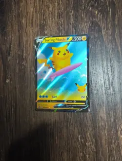 Pokemon Card Surfing Pikachu V 008/025 Celebrations Holo Rare-NM -Free Ship!🚚- - Image 1