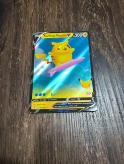 Pokemon Card Surfing Pikachu V 008/025 Celebrations Holo Rare-NM -Free Ship!🚚- - Image 3