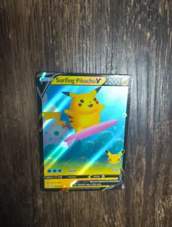 Pokemon Card Surfing Pikachu V 008/025 Celebrations Holo Rare-NM -Free Ship!🚚- - Image 4