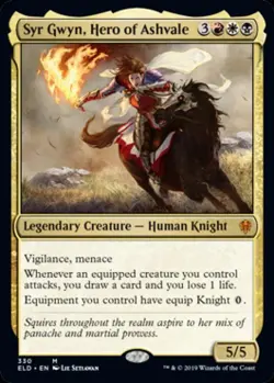 Syr Gwyn, Hero of Ashvale -Foil Light Play MTG Throne of Eldraine - Image 1