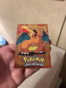 1999 Topps Pokemon TV #6 Charizard Foil Black Logo PSA 9 Mint - Image 1