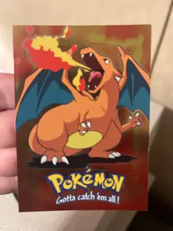 1999 Topps Pokemon TV #6 Charizard Foil Black Logo PSA 9 Mint - Image 4