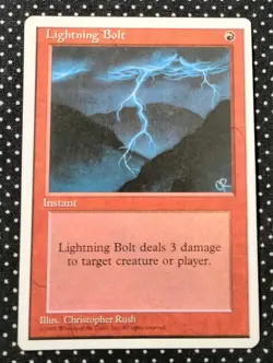 Magic The Gathering - Lightning Bolt Core Set 4th Edition - Instant Common - Image 1