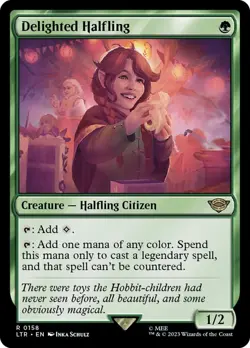 MTG Delighted Halfling Universes Beyond: the Lord of the Rings Regular Rare - Image 1