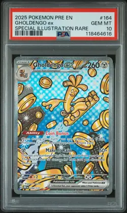 2025 POKEMON PRE EN-PRISMATIC EVOLUTIONS #164 GHOLDENGO EX PSA 10 - Image 1