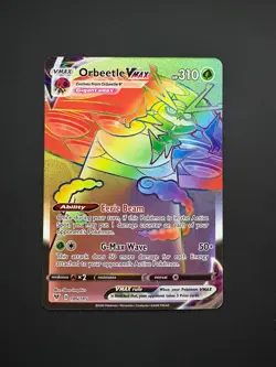 Orbeetle VMAX 186/185 Pokemon Vivid Voltage Rare Rainbow Near Mint (NM) 2020 - Image 1