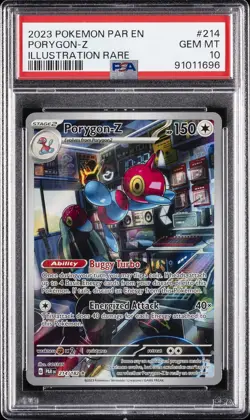 2023 POKEMON PAR EN-PARADOX RIFT ILLUSTRATION RARE #214 PORYGON-Z PSA 10 - Image 1