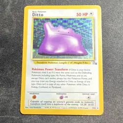 Wizards of the Coast Pokemon Ditto Holo Rare 50HP Fossil 3/62 English 1999 - Image 1