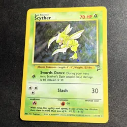 Wizards of the Coast Pokemon Scyther Holo Rare 70HP Base Set 2 17/130 - Image 1