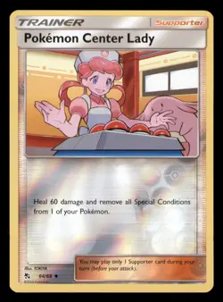 Pokemon Center Lady 64/68 Uncommon Hidden Fates Pokemon TCG Reverse Holo NM - Image 1