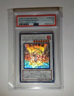 2008 YU-GI-OH! JPN. BLACK ROSE DRAGON CSOC-GHOST RARE PSA5 - Image 1