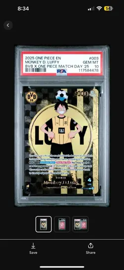 Monkey D Luffy ONE PIECE Matchday Promo ST13-003 BVB Borussia Dortmund PSA 10 - Image 3