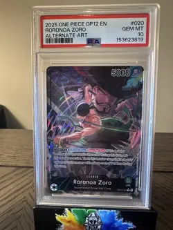 PSA 10 - One Piece Roronoa Zoro Alt Art Leader OP12-020 Legacy of the Master - Image 1
