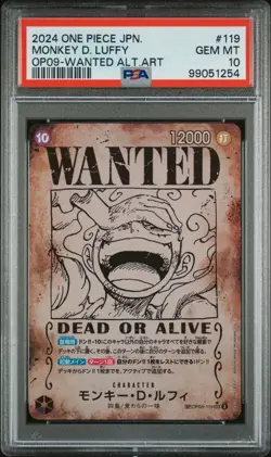 PSA 10 Monkey.D.Luffy OP05-119 Wanted Emperors in the New World ONE PIECE JPN - Image 1