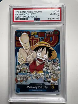 Bandai Monkey D. Luffy P-033 Event Pack Vol.2 Promo Foil One Piece 2023 PSA 10 - Image 1