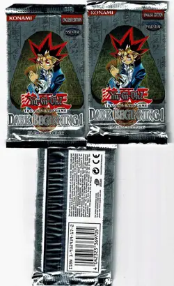 YUGIOH PACKS "DARK BEGINNING 1" 3 PACK LOT FACTORY SEALED 13 CARDS-PP - Image 1