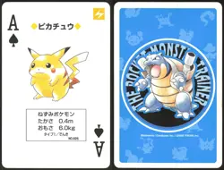 PIKACHU NO. 025 ACE OF SPADES BLUE POCKET MONSTER POKER CARD POKEMON JAPANESE - Image 1
