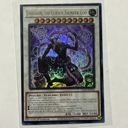 Yugioh Juraishin, The Cursed Thunder God ALIN-EN043 1st Ed Ultra Rare NM In Hand - Image 1