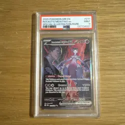 Team Rocket’s Mewtwo ex SIR 231/182 Pokemon 2025 Destined Rivals PSA 9 Mint Card - Image 1