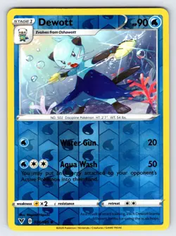 Dewott 034/185 2020 Vivid Voltage Pokemon Card TCG Nintendo Reverse Holo - Nm - Image 1