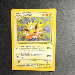 Pokemon Jolteon Holo Rare 70HP Jungle 4/64 English Card 1999 - Image 1