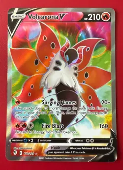 Pokemon TCG Volcarona v Evolving Skies Holo Ultra Rare Card 170/203 - NM - Image 1
