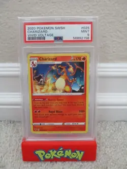 2020 POKEMON SWORD & SHIELD VIVID VOLTAGE CHARIZARD PSA 9 MINT - Image 1